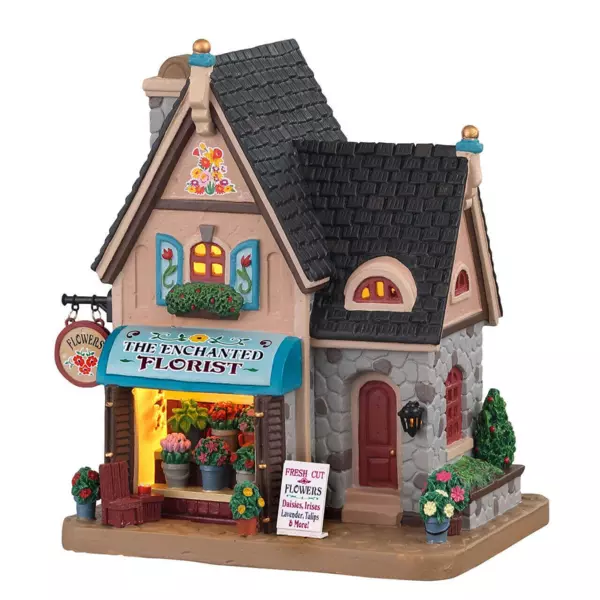 Village de Noël Lemax à piles lumineux Le Fleuriste enchanté