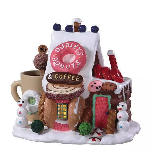 Lemax verlicht kerstdorp Dudley's Donutshop (batterijen)
