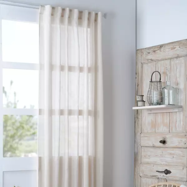 Vitrage met gefonste band (140 x 260 cm) Madrid Ecru