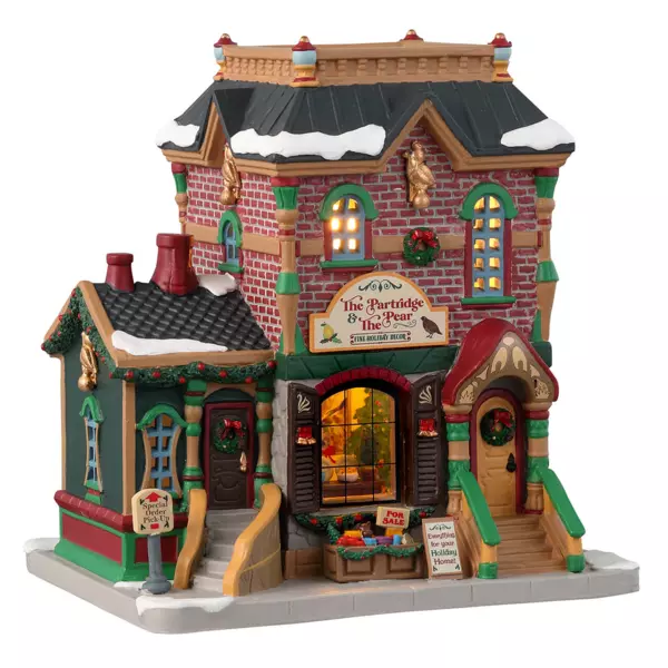 Village de Noël Lemax à piles lumineux La Perdrix et la Poire