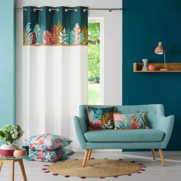 Rideau coton (140 x 240 cm) Top Jacala Bleu