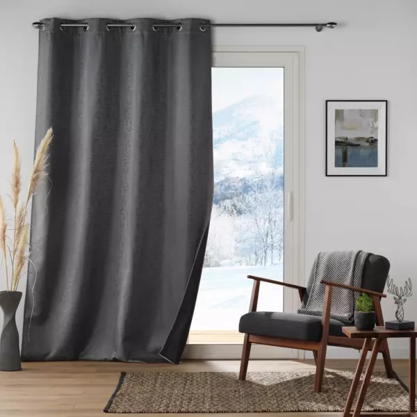 Rideau thermique isolant (140 x 260 cm) Polarine Gris anthracite