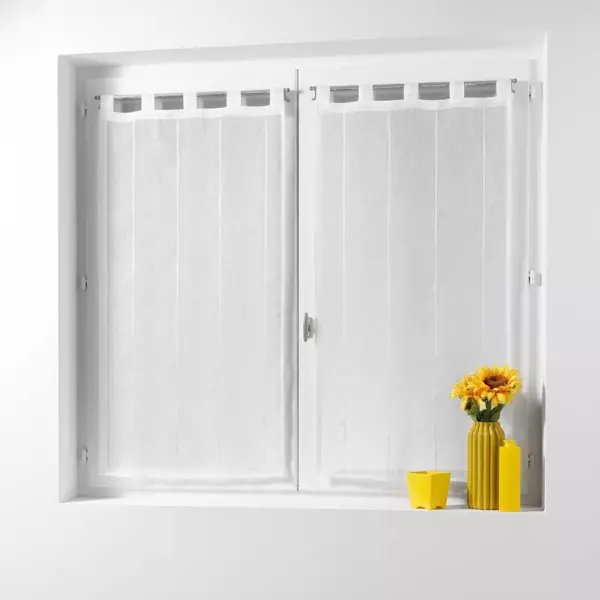 Par de visillos (60 x 120 cm) Linahe Blanco