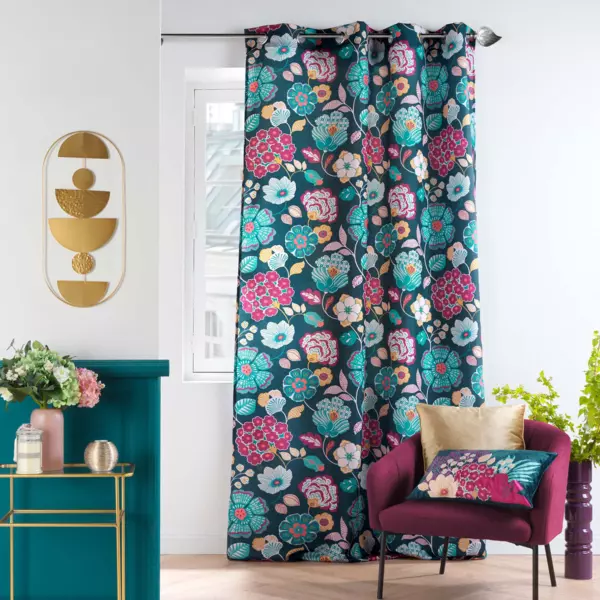 Overgordijn (140 x 260 cm) Winteria Eendblauw