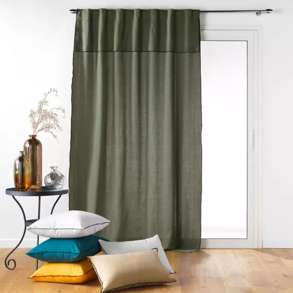 Vorhang aus recycelter Baumwolle (140 x 240 cm) Mistraline Khaki