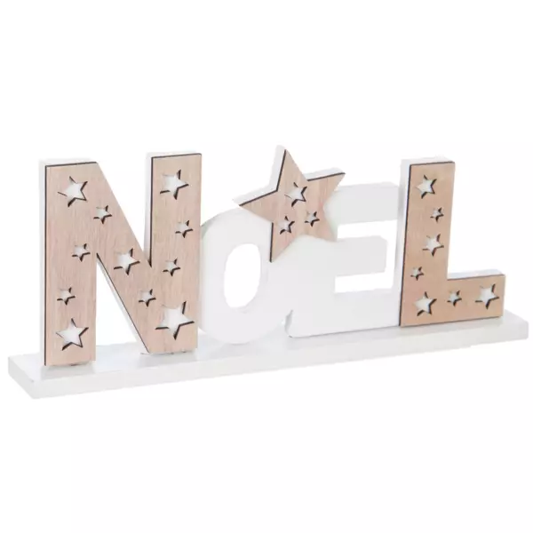 Lettere stellate da posare in legno traforate naturale