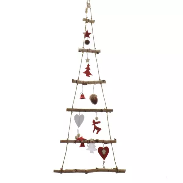 Kerstboom van hout Reus hangdecoratie naturelkleur