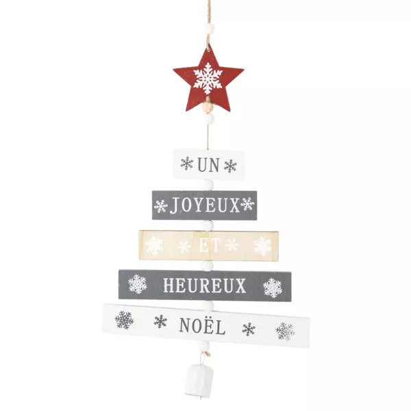 Arbolito de madera Feliz Navidad H47 cm