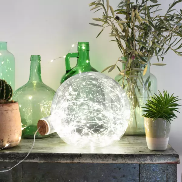 Globe lumineux déco 200 LED (H30 cm) Blanc froid