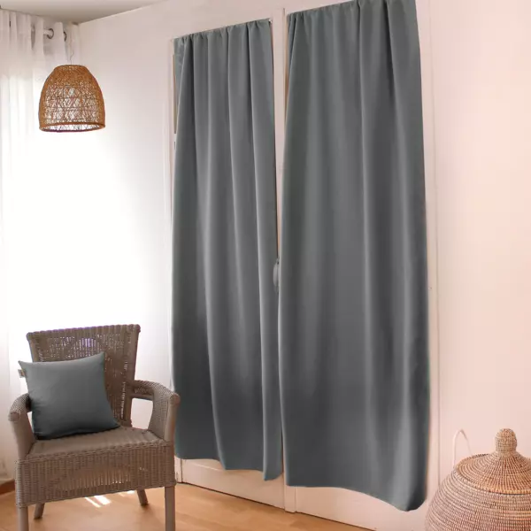 Rideau occultant passe-tringle (90 x 210 cm) Night Gris clair