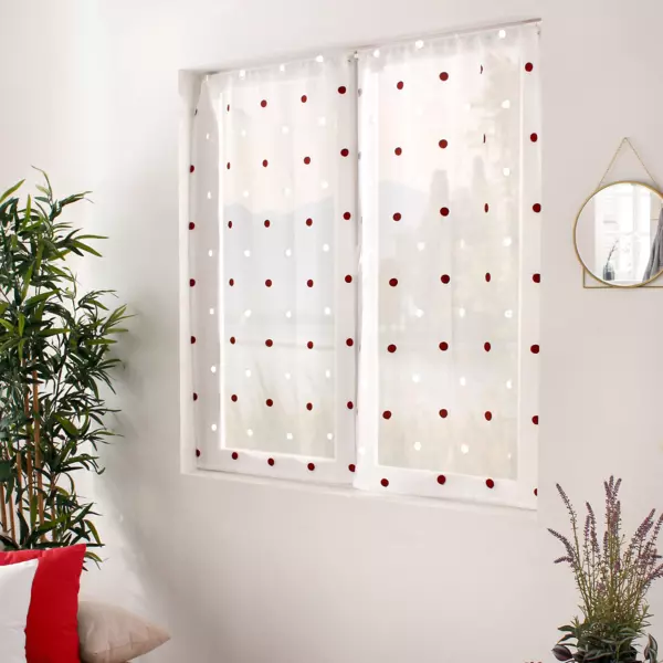 Set van 2 vitrages (60 x 160 cm) Pointia Bordeaux rood