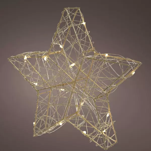 Étoile lumineuse à piles 15 LED (H19 cm) Antartica Blanc chaud