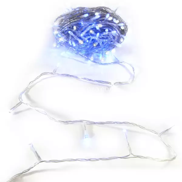 Guirlande lumineuse 50 m 500 LED câble transparent Timer Bleu
