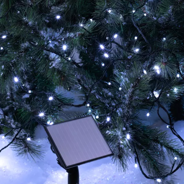Guirlande lumineuse Solaire 5 m 50 LED câble noir Blanc froid