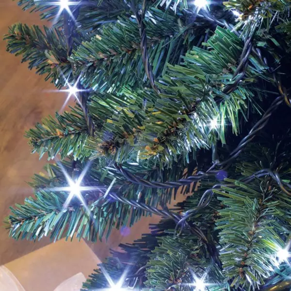 Guirlande lumineuse 8 m 128 LED câble vert Flashing light Blanc froid