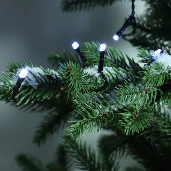 Guirlande lumineuse à piles 7,10 m 96 LED câble noir Durawise Blanc froid