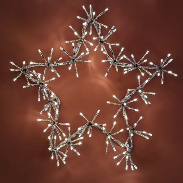 Verlichte ster Pompon Warm wit 160 Micro LED