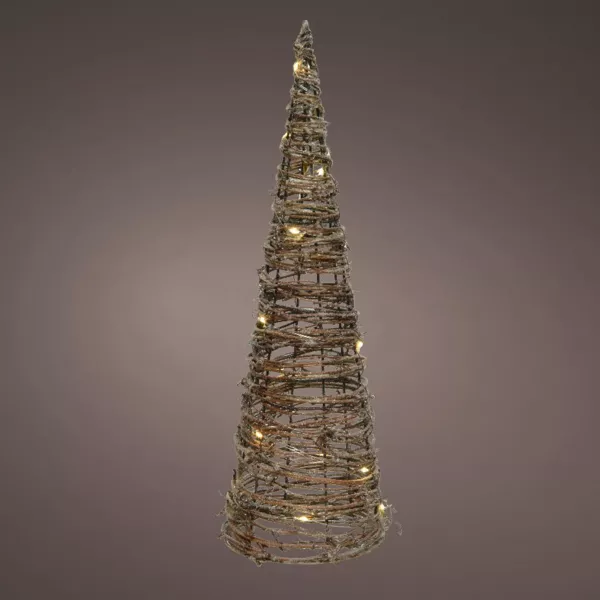 Pyramide lumineuse à piles 30 LED (H80 cm) Rattan Blanc chaud