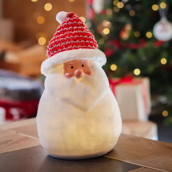 Papá Noel iluminado a pilas Ennry Blanco cálido 4 LED