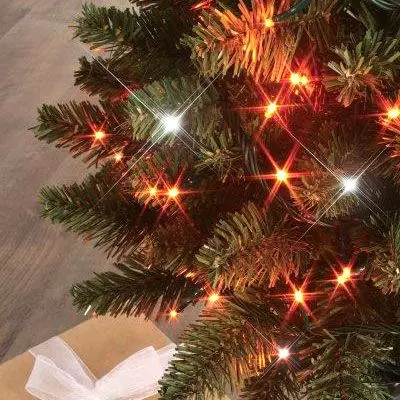 Luces de Navidad Bicolor Flashing light 8 m Naranja y blanco frío 128 LED