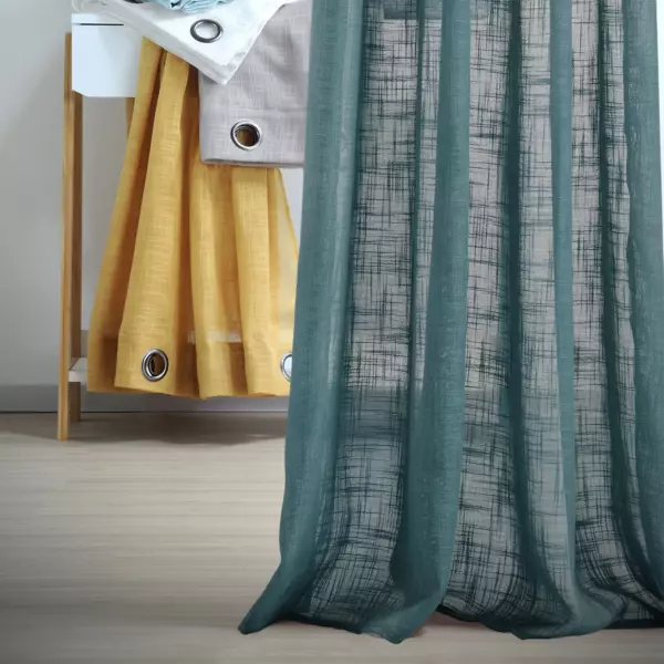 Voilage œillets (135 x 260 cm) Ontario Vert canard