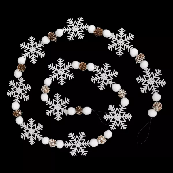 Dekorationsguirlande (1,8 m) Snefnug Hvid