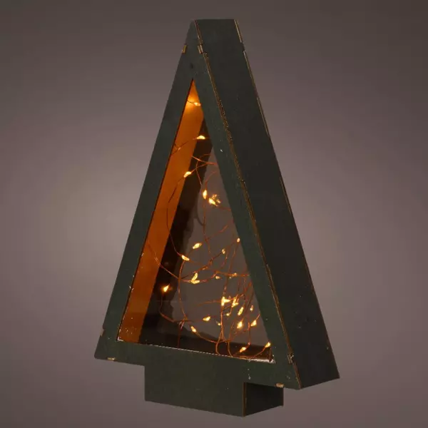 Sapin lumineux à piles 40 LED (H28 cm) Savoie Blanc chaud