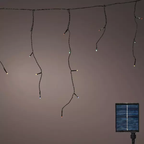 Estalactita luminosa recargable con energía solar L11 m Multicolor 259 LED