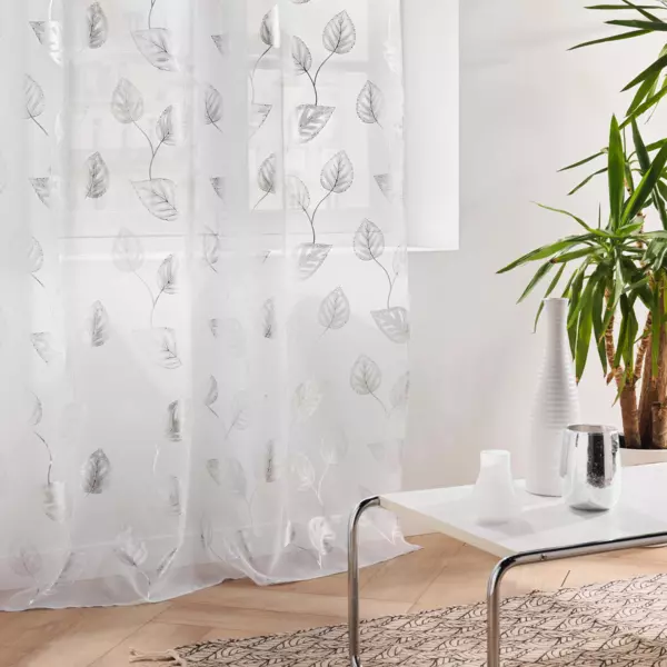 Vitrage (140 x 280 cm) Edelia Zilver