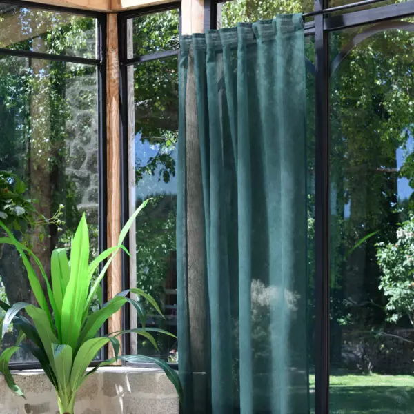 Voilage galon fronceur (140 x 260 cm) Derby Vert sapin