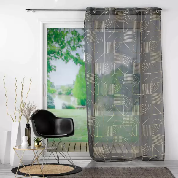 Vitrage (140 x 240 cm) Lineor Antraciet