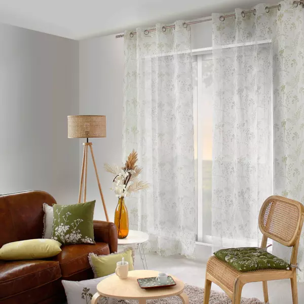 Voilage (140 x 240 cm) Herbier Vert tilleul