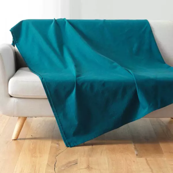 Plaid polycoton (220 x 240 cm) Lucile Bleu