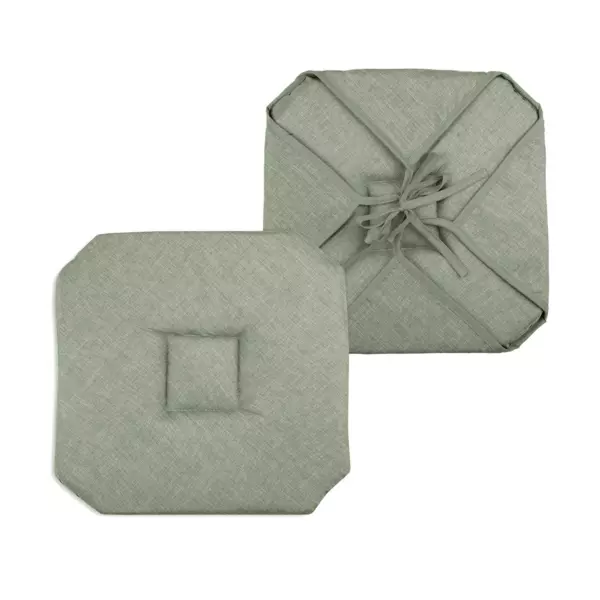 Firkantet stolesædehynde med flapper (40 x 40 cm) Béa Lichen Grøn