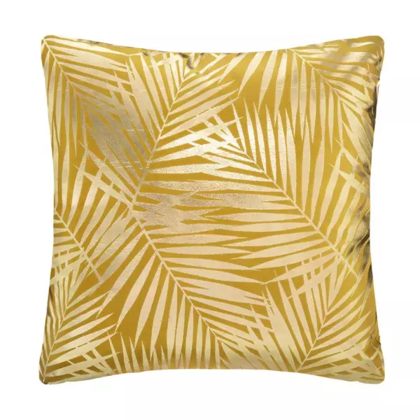 Coussin carr velours (40 cm) Or Tropic Jaune ocre