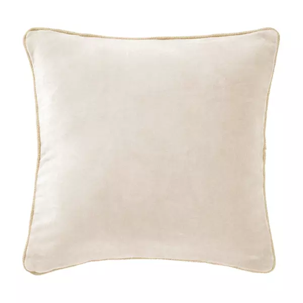 Coussin carré velours de coton (45 x 45 cm) César Beige pampa