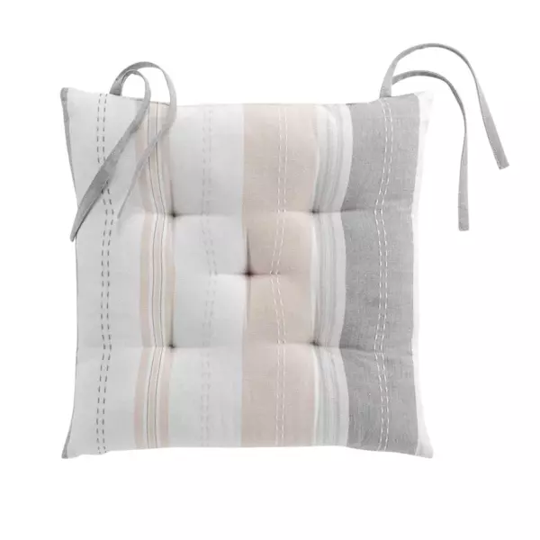 Coussin de chaise carré coton recyclé Andria Beige