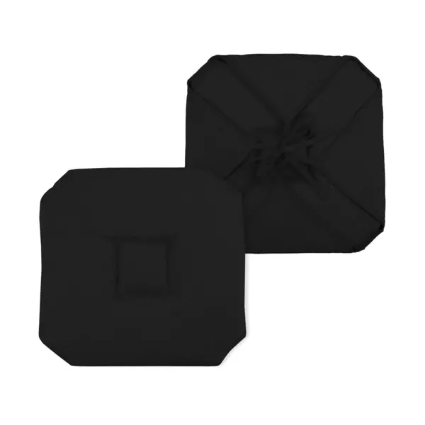 Galette de chaise carrée à rabats (40 x 40 cm) Béa Noire
