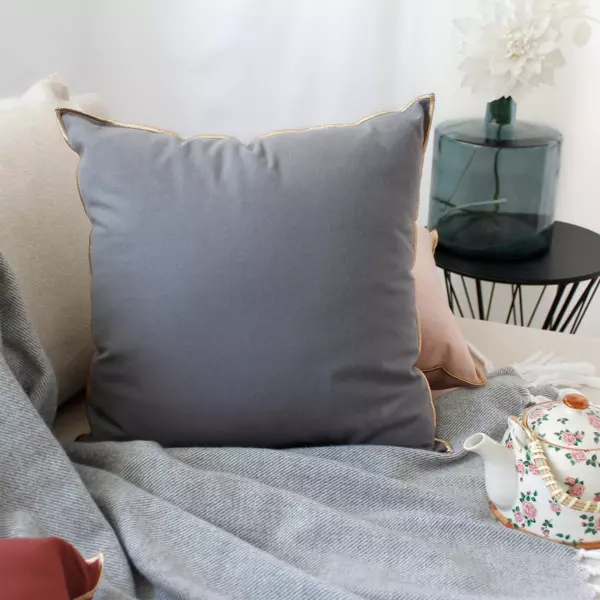 Coussin carré coton (40 cm) Harmony Gris