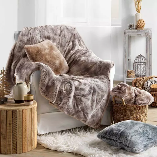 Plaid ecopelliccia (220 cm) Antartic Cioccolato