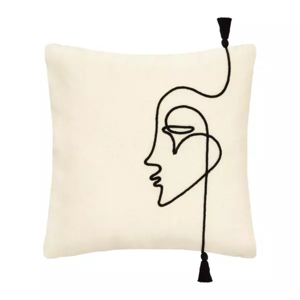Funda para cojín (40 cm) Visage Marfil