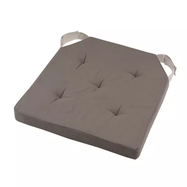 Galette de chaise carrée scratch (40 x 40 cm) Duo Taupe