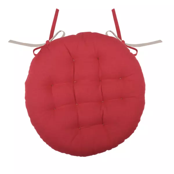 Coussin de chaise rond (38 cm) Duo Rouge