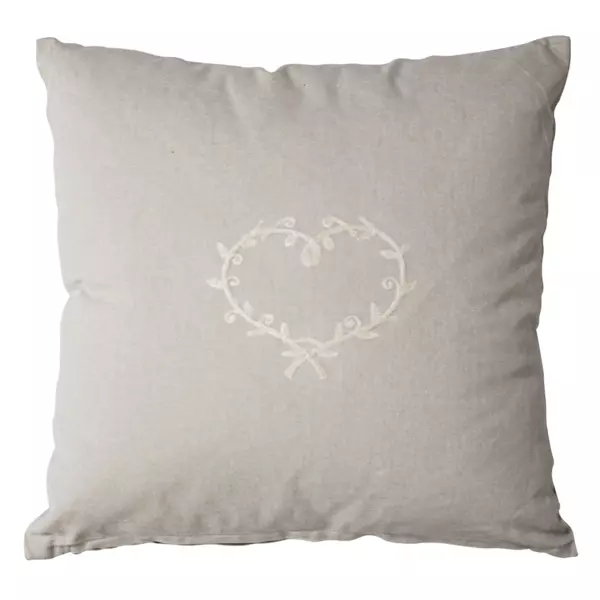 Coussin carré avec bords plumes en polyester orange rouille 45x45cm
