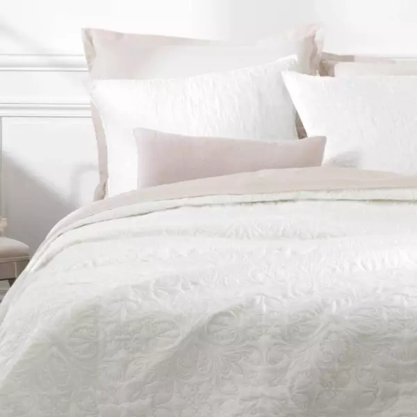 Bedsprei en kussenslopen (240 x 260 cm) Arabesque Ivoorkleur