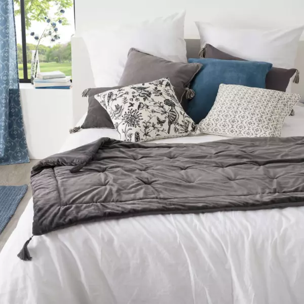 Bedloper fluweel (80 x 180 cm) Slow Grijs