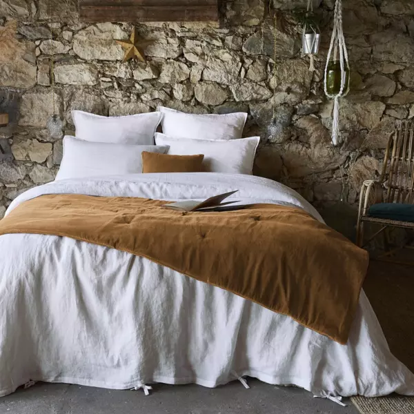 Bedloper fluweel katoen (90 x 200 cm) César Camel