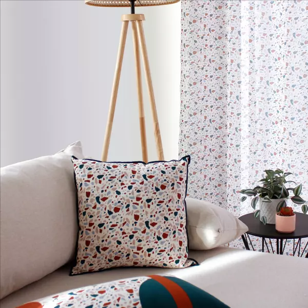 Coussin carré coton (40 cm) Terrazzo Multicolore