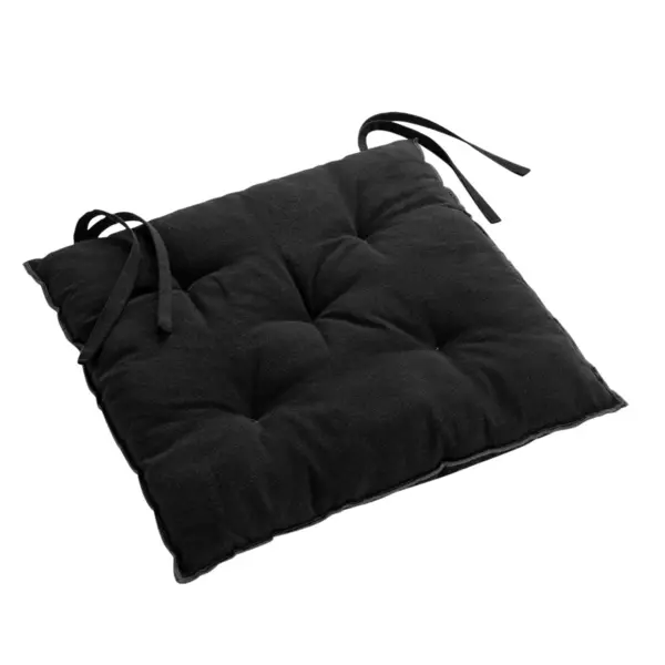 Coussin de chaise carré coton recyclé Mistraline Noir