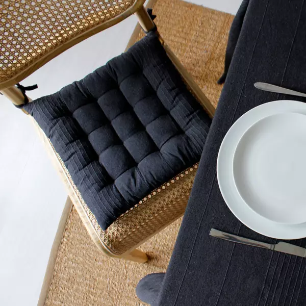 Coussin de chaise carré (38 x 38 cm) Bombay Gris anthracite
